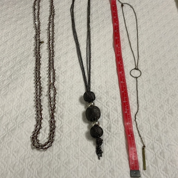 Betsy pittard necklace lot black beaded gold loop and crystal adjustable gold - Picture 8 of 9